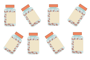 Medicines, pills, tablets, vitamins, jars, vitamin