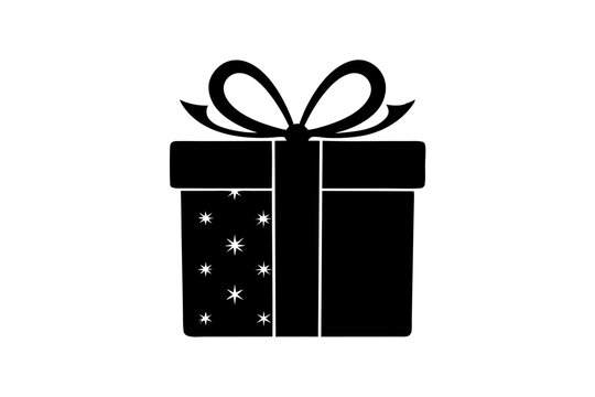 recommend clip art: Christmas gift box | isolated vector silhouette illustration on white background