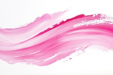 A pink watercolor stroke curves across a white background