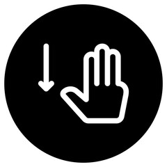 Editable three fingers swipe down vector icon. Part of a big icon set family. Perfect for web and app interfaces, presentations, infographics, etc