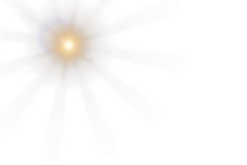 Sparkling Golden Lights with Solar Flare Beams and Radiant Glow Isolated on Transparent Background for Stunning Starburst Effect