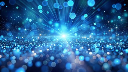 Obraz premium Mesmerizing abstract background with blue luminous particles.