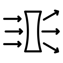 Concave icon. Vector line icon