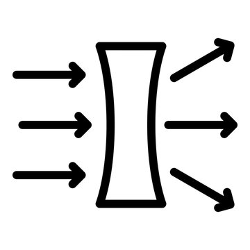 Concave icon. Vector line icon