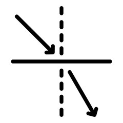 Refraction icon. Vector line icon