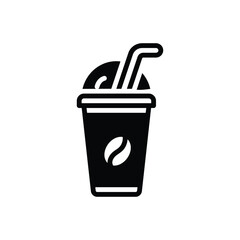 Black solid icon for coffee shake