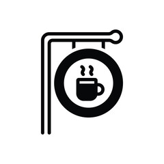 Black solid icon for coffee sign
