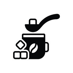 Black solid icon for sugar