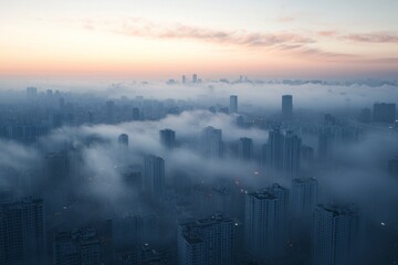 Obraz premium Thick White Fog Background in Nature