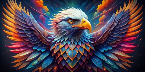 Obraz premium Majestic Eagle Tattoo Design for Strength and Freedom - Perfect for Body Art Enthusiasts and Nature Lovers Alike