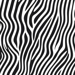 Fototapeta premium Smooth Wavy Lines Pattern in Black and White