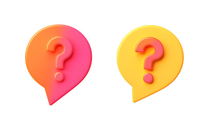 Exclamation mark and question mark set icons. Message bubble icons. Flat style. Vector icons.