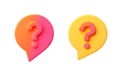 Exclamation mark and question mark set icons. Message bubble icons. Flat style. Vector icons.