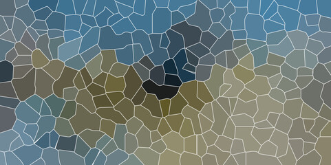Abstract colorful broken stained glass background design with white line. geometric polygonal background with different figures. low poly crystal mosaic background. triangle background pattern shape.