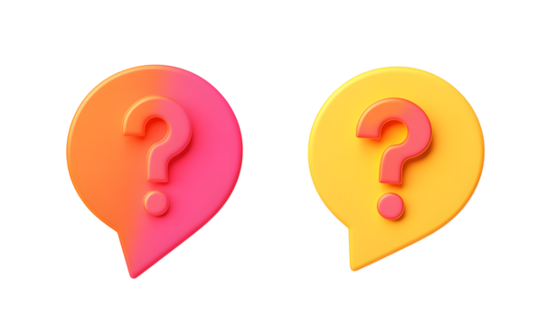 Exclamation mark and question mark set icons. Message bubble icons. Flat style. Vector icons.