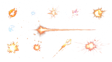 contain sprite sheet of cosmic star coming from far in form of a beam light