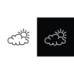 Sun icon in thin line style vector illustration graphic design template