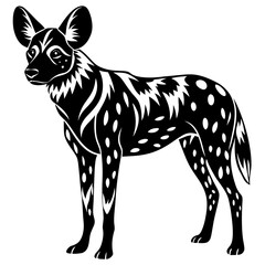 African wild dog silhouette vector illustration