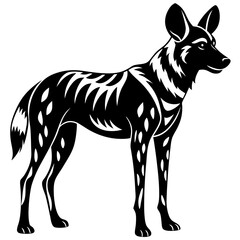  African wild dog silhouette vector illustration