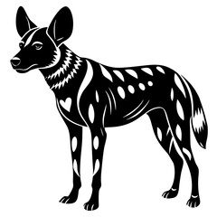  African wild dog silhouette vector illustration
