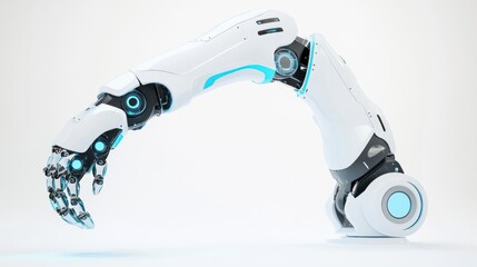 White Robotic Arm in a Studio Setting