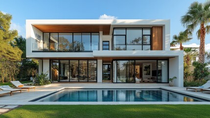 Modern Luxury Living: A Stunning Home with a Pool, Combining Contemporary Architecture with Relaxation and Comfort