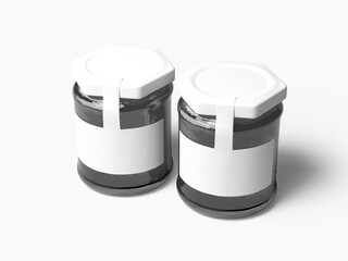 Blank Sauce Jar Mockup 3D Rendering