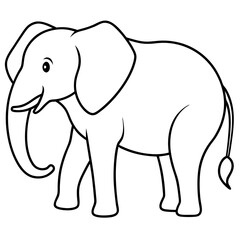 elephant cartoon isolated on white