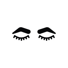 Black solid icon for eyelash