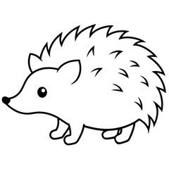  Hedgehog line art vector illustration 