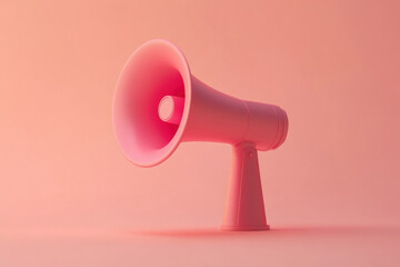 Pink megaphone on a pink background.