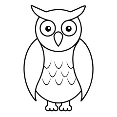 Owl line art vector illustration