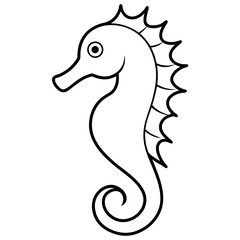  Seahorse line art vector illustration