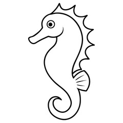  Seahorse line art vector illustration