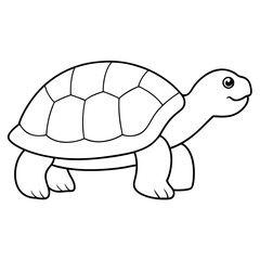 Tortoise line art vector illustration 