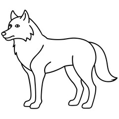Wolf line art vector illustration