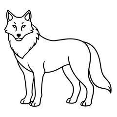 Wolf line art vector illustration