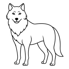 Wolf line art vector illustration