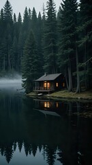 Fototapeta premium cabin in the woods