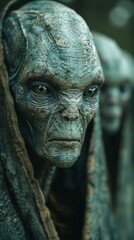 A close up of a group of alien looking creatures. AI.