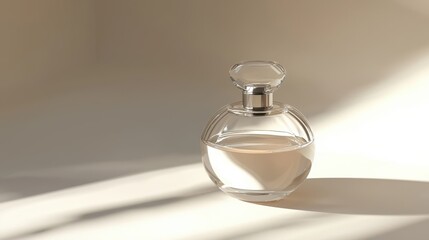 Elegant Glass Perfume Bottle on Soft Background