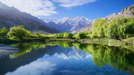 Fototapeta premium Tranquil Lake in the Afghan Mountains
