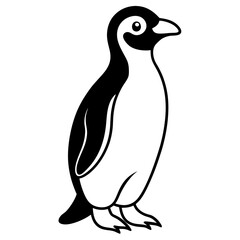 African penguin line art vector illustration