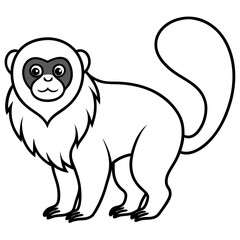 Emperor tamarind line art vector illustration 