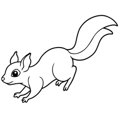  Flying squirrel line art vector illustration