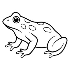 Golden poison frog line art vector illustration