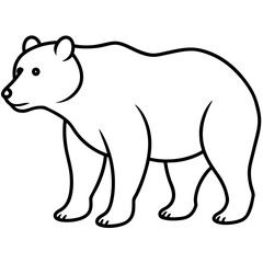 Grizzly bear line art vector illustration 