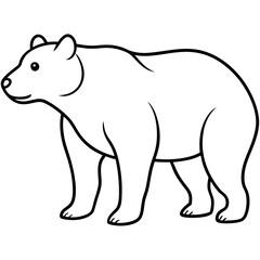Grizzly bear line art vector illustration 