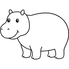 rhino cartoon isolated on white