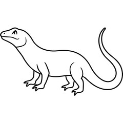 Komodo dragon line art vector illustration